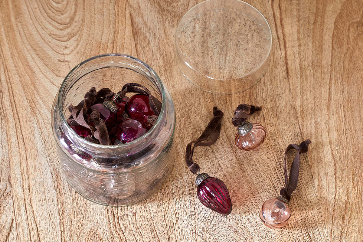 Adisa Bauble Jar - Ruby & Copper (Set of 16)