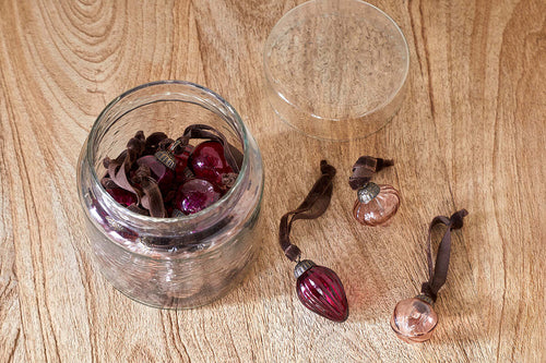 Adisa Bauble Jar - Ruby & Copper (Set of 16)