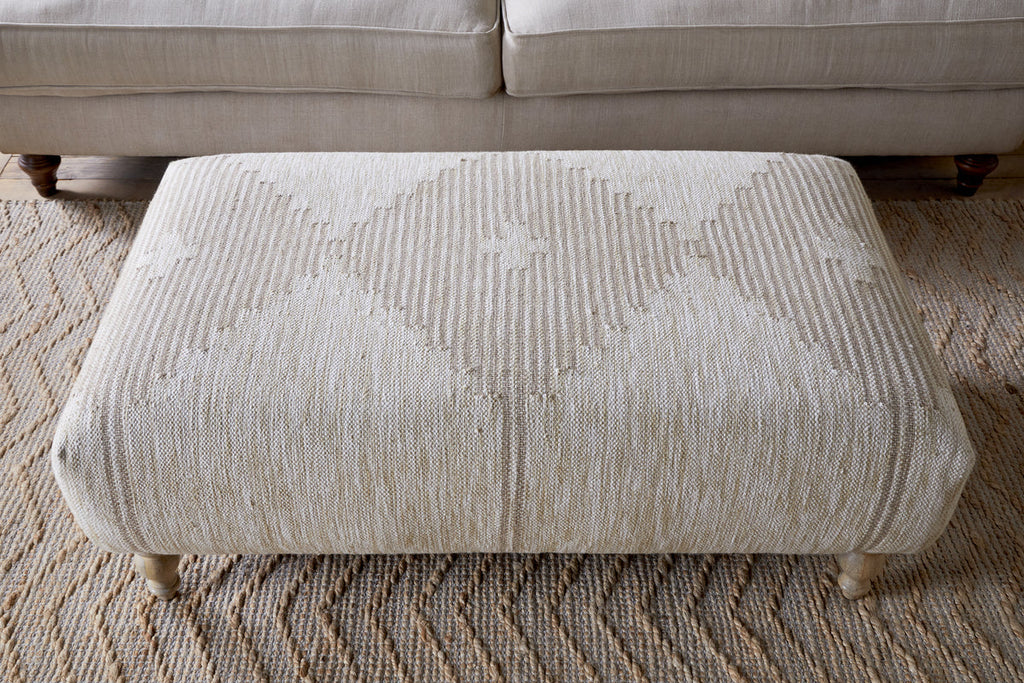 Aranya Upholstered Ottoman - Natural