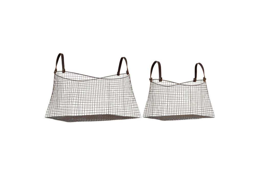 Adah Iron Baskets - Brown (Set of 2)