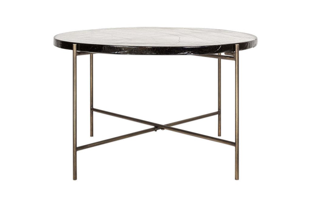 Aluva Glass Coffee Table - Clear & Antique Brass
