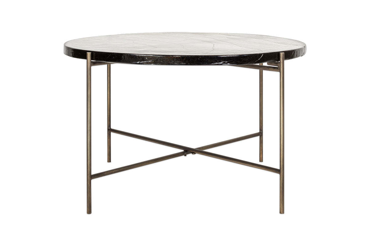 Aluva Glass Coffee Table - Clear & Antique Brass