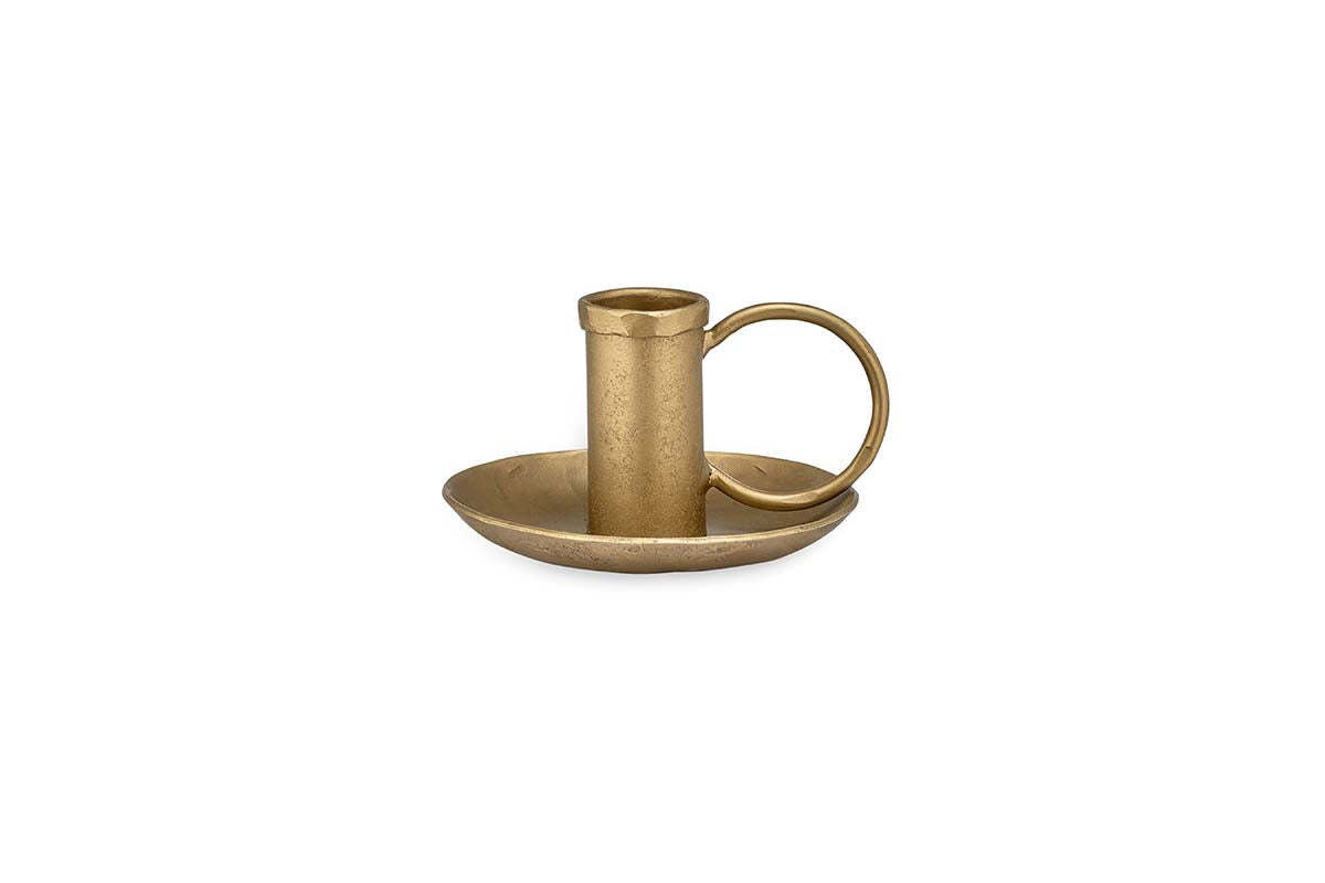 Amri Iron Candlestick - Antique Brass