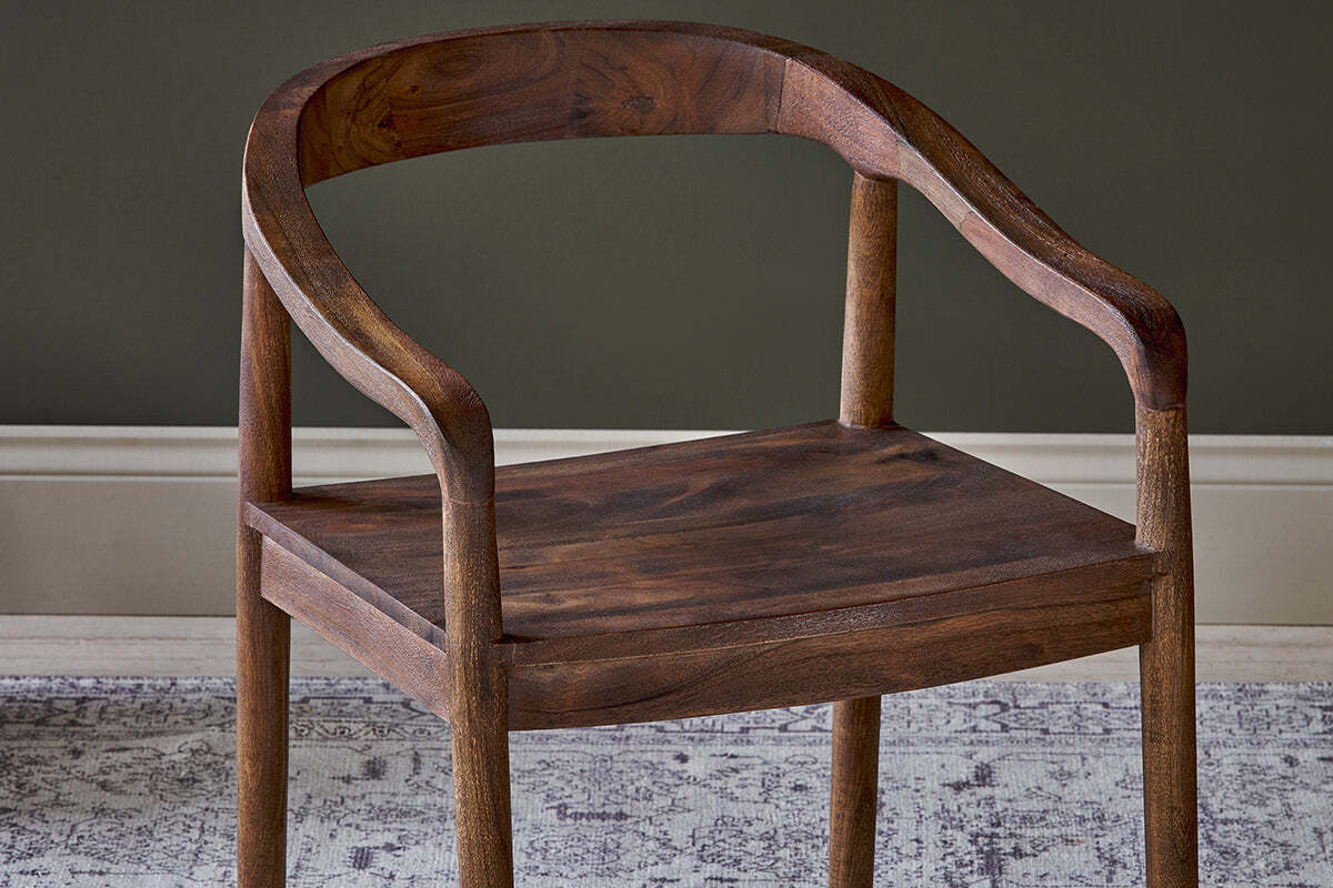 Anbu Acacia Dining Chair - Washed Walnut