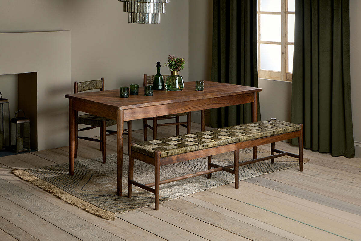 Anbu Acacia Dining Table - Washed Walnut