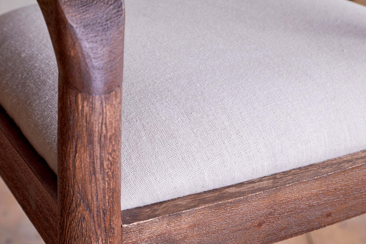 Anbu Acacia Upholstered Counter Chair - Washed Walnut