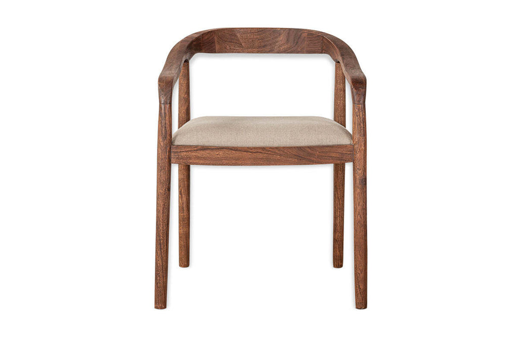 Anbu Acacia Upholstered Dining Chair - Washed Walnut