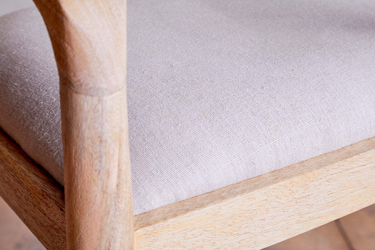 Anbu Mango Wood Upholstered Counter Chair - Natural