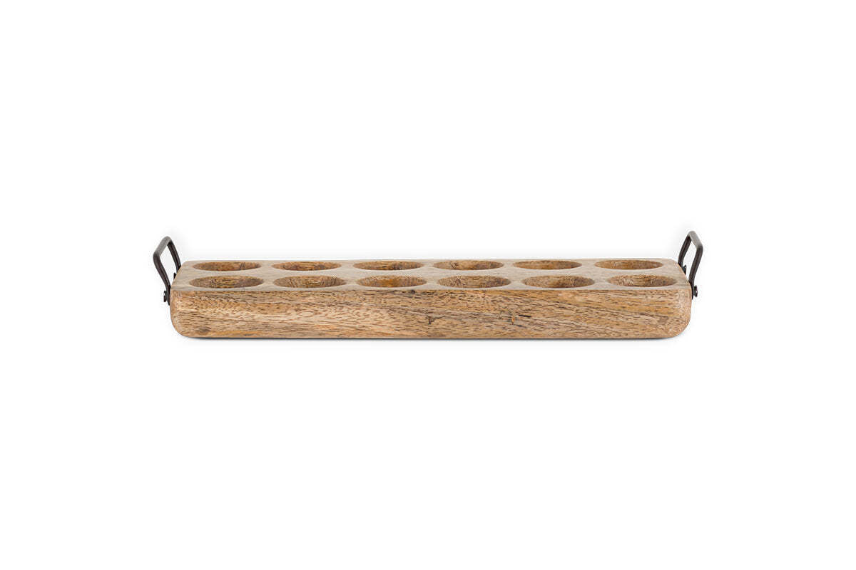 Anda Mango Wood Egg Holder - Natural
