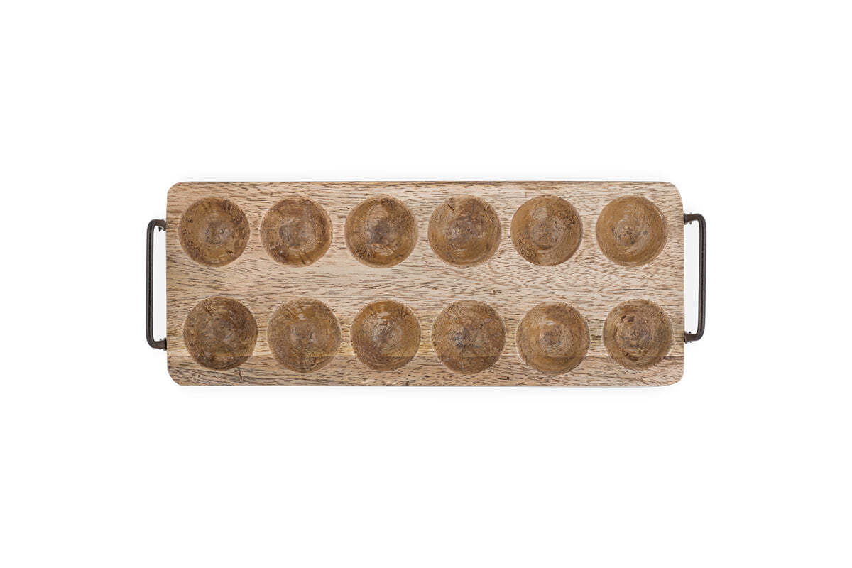 Anda Mango Wood Egg Holder - Natural