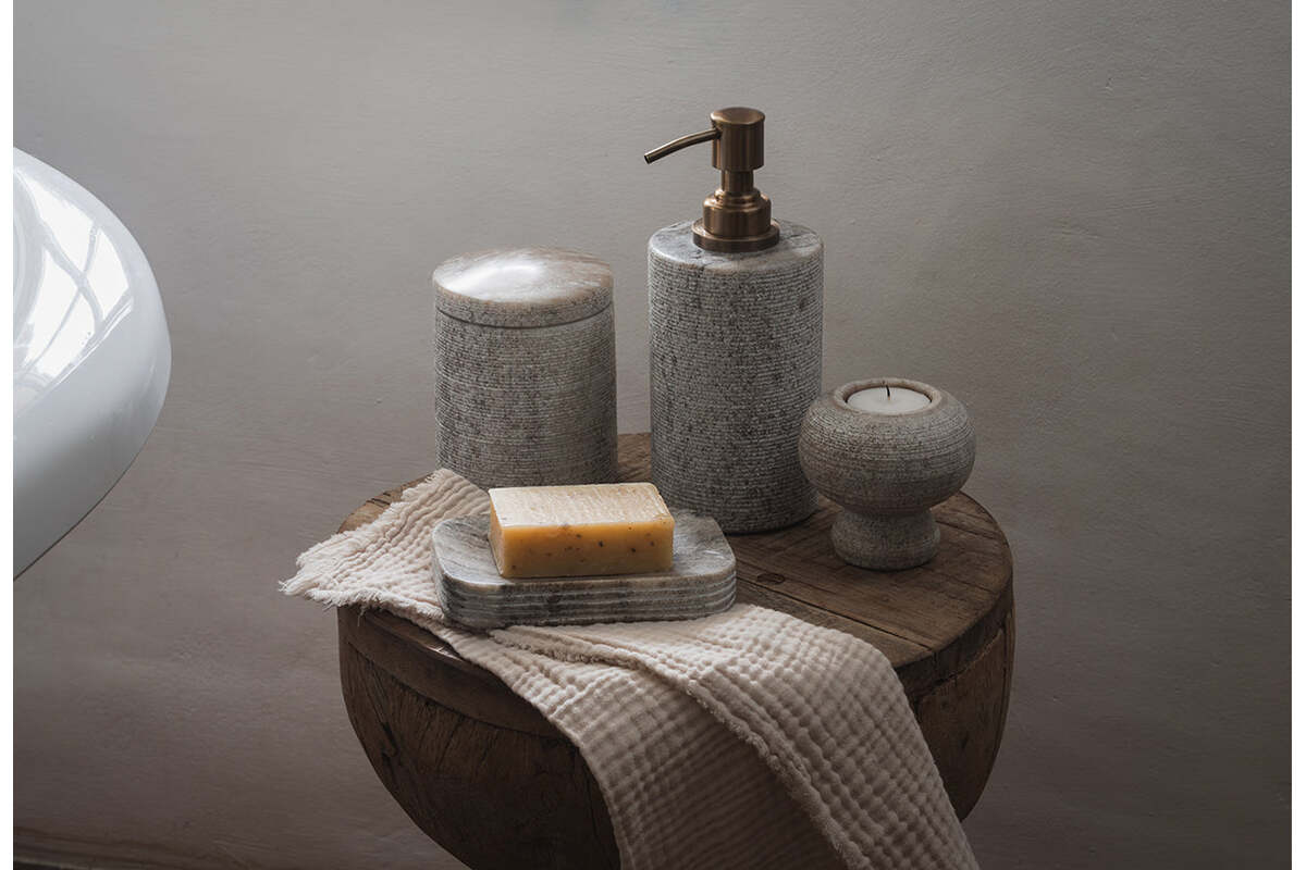 Asana Marble Soap Pump - Grey