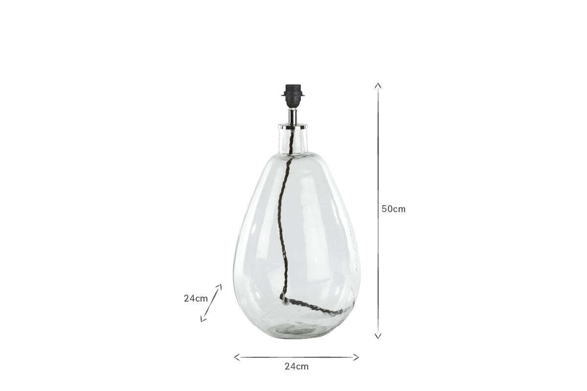 Baba Recycled Glass Lamp Base - Clear - Large Tall