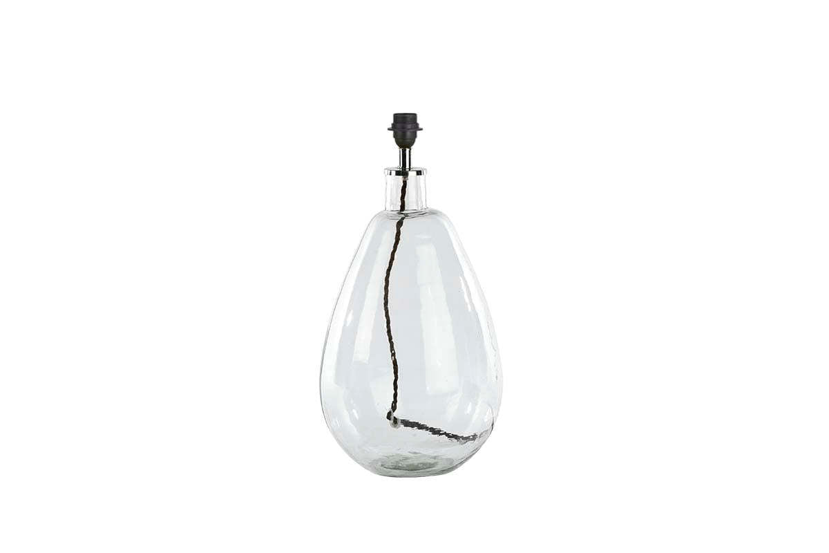 Baba Recycled Glass Lamp Base - Clear - Large Tall