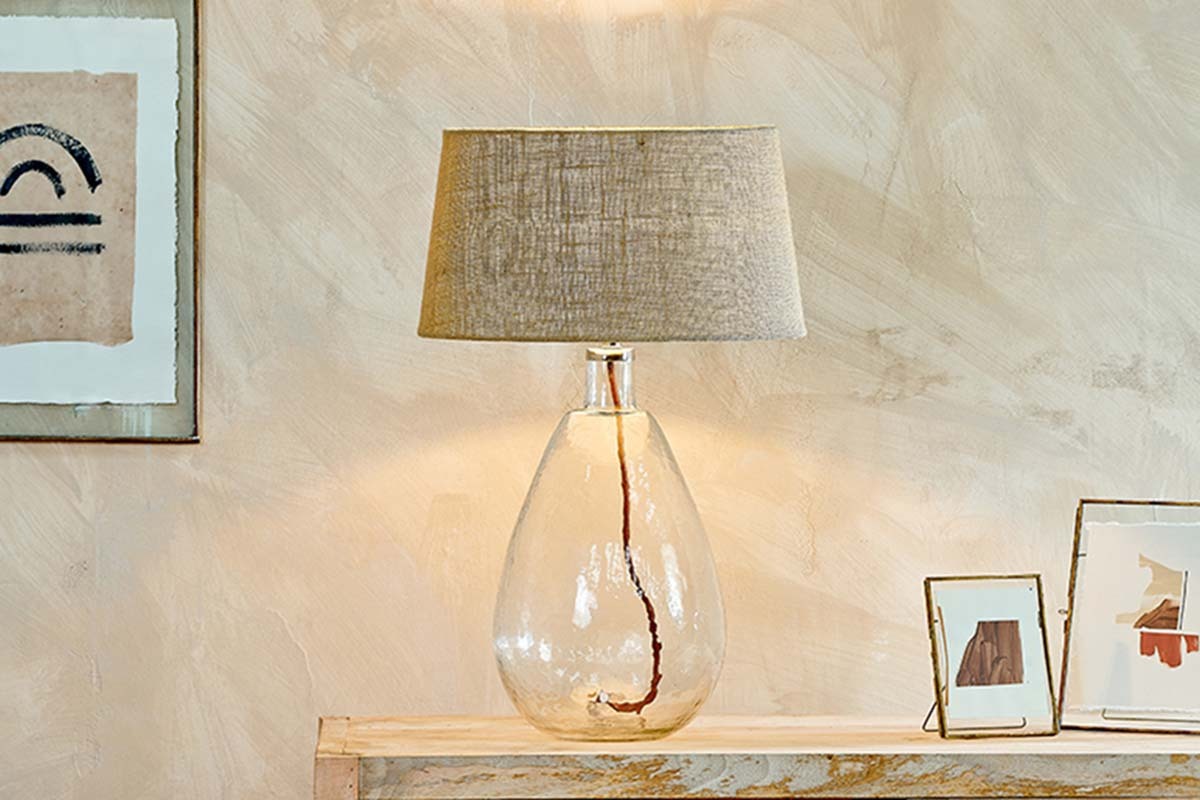 Baba Recycled Glass Lamp Base - Clear - Large Tall