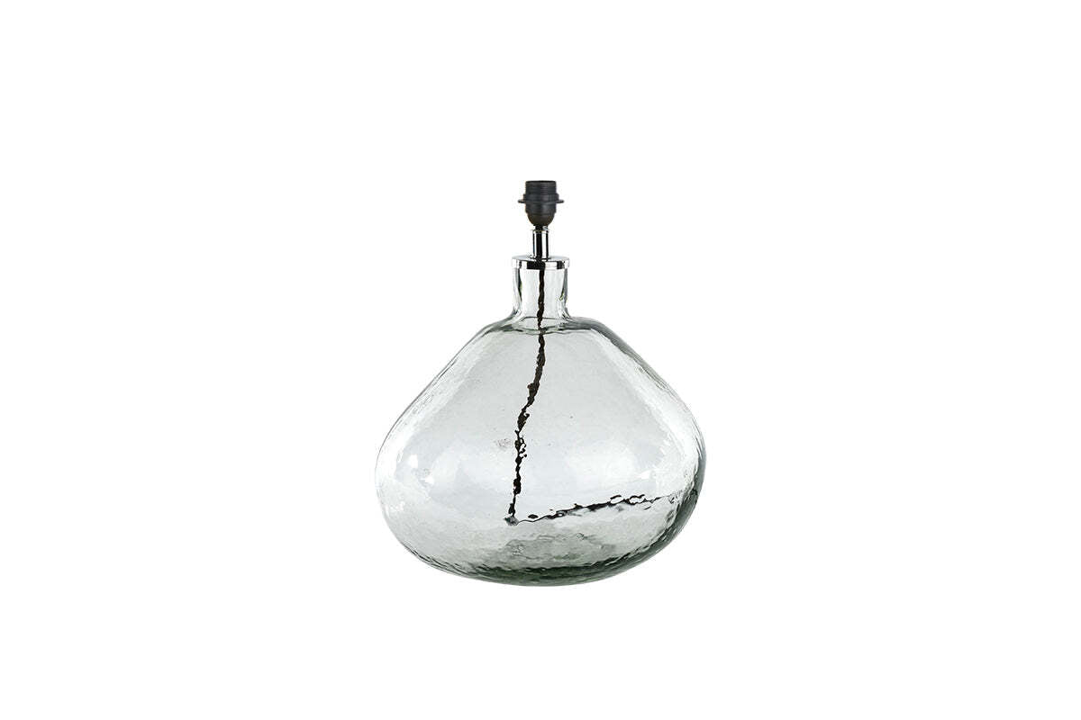 Baba Recycled Glass Lamp Base - Clear - Large Wide
