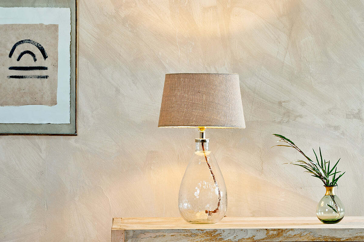 Baba Recycled Glass Lamp Base - Clear - Small Tall