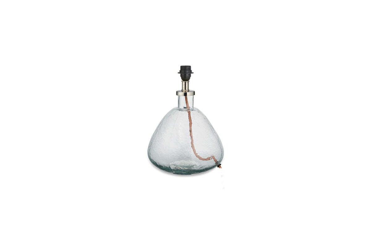 Baba Recycled Glass Lamp Base - Clear - Small Wide