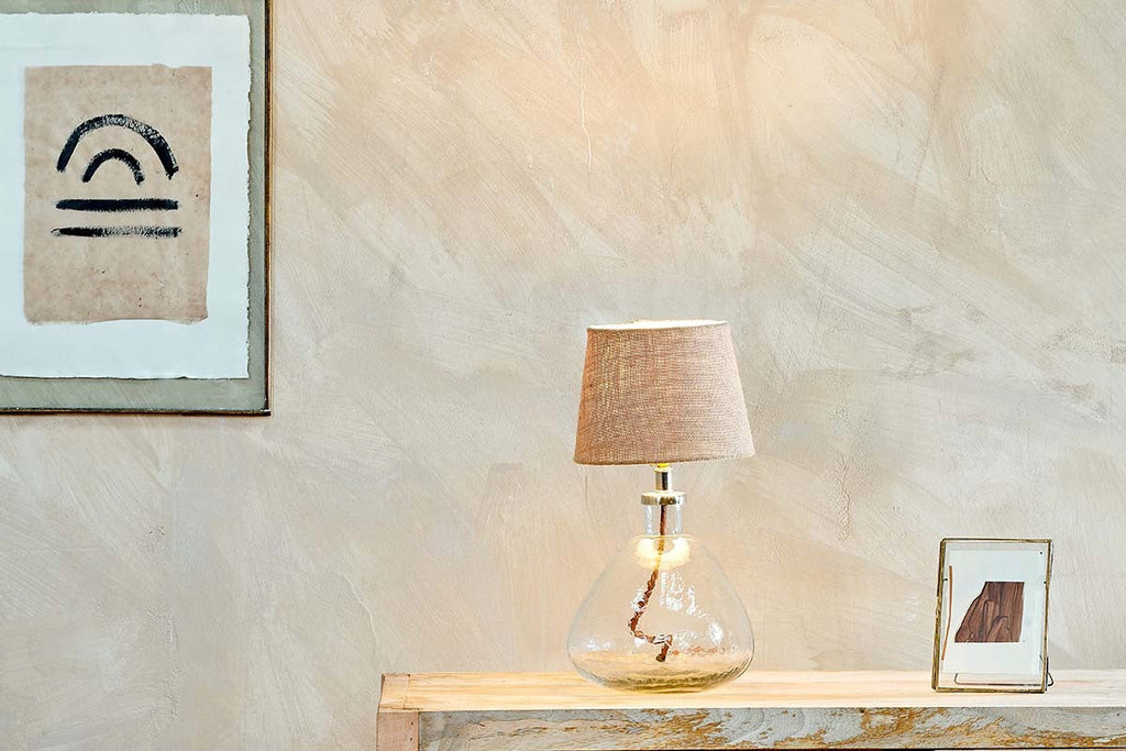 Baba Recycled Glass Lamp Base - Clear - Small Wide