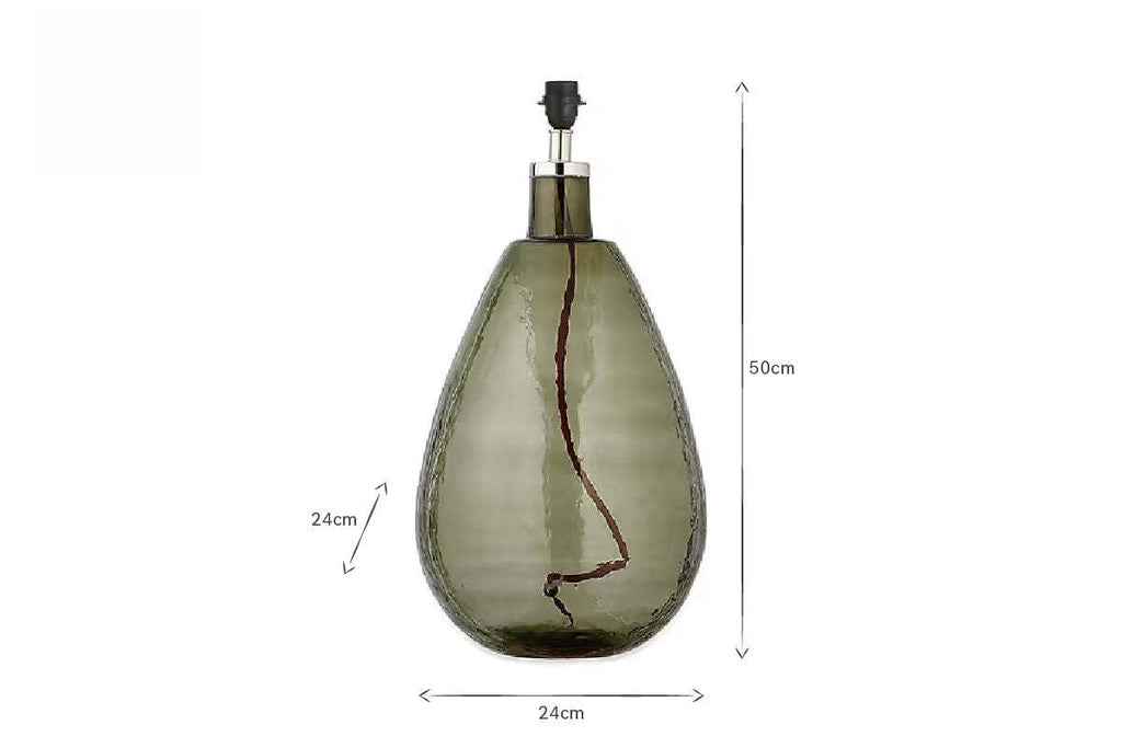 Baba Recycled Glass Lamp Base - Green - Large Tall