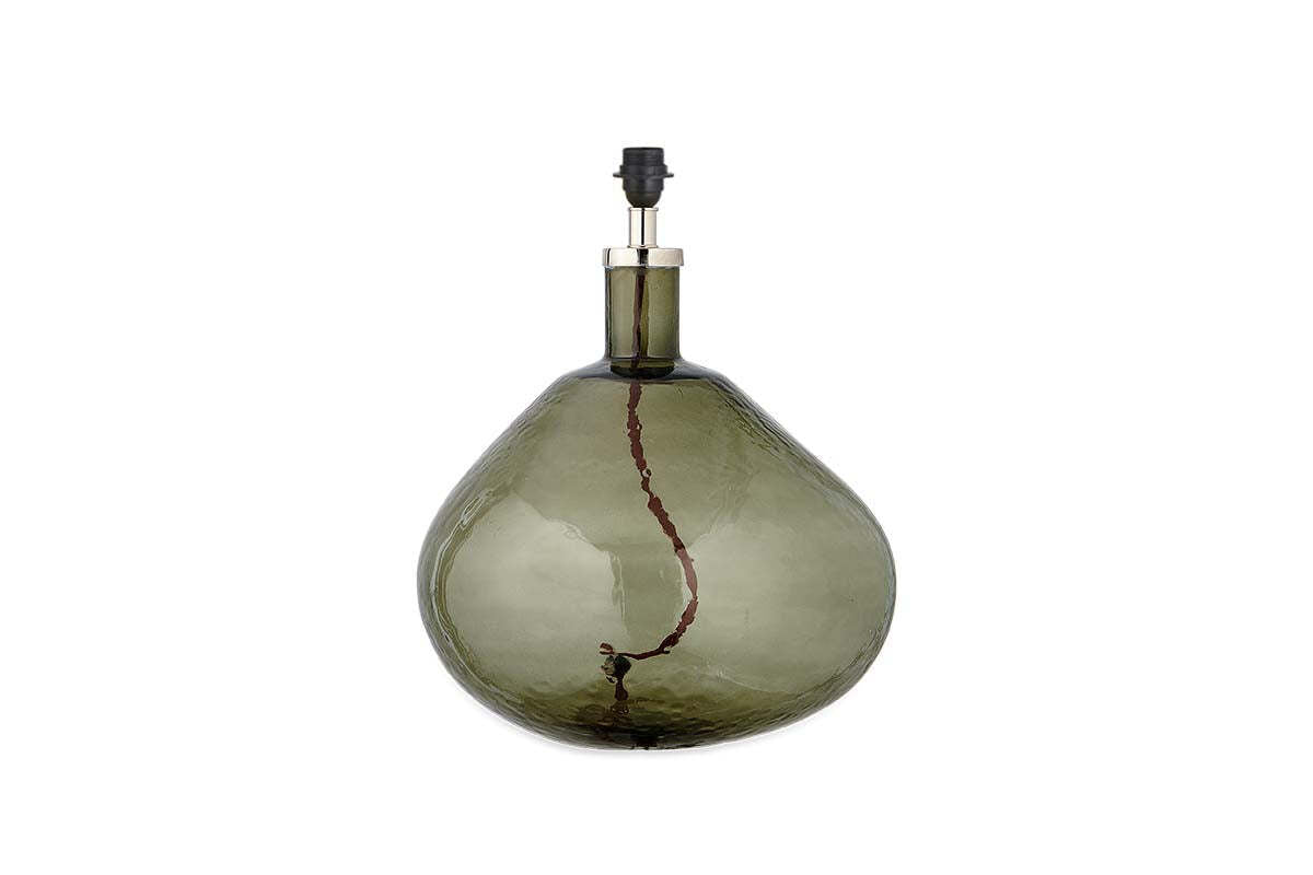 Baba Recycled Glass Lamp Base - Green - Large Wide