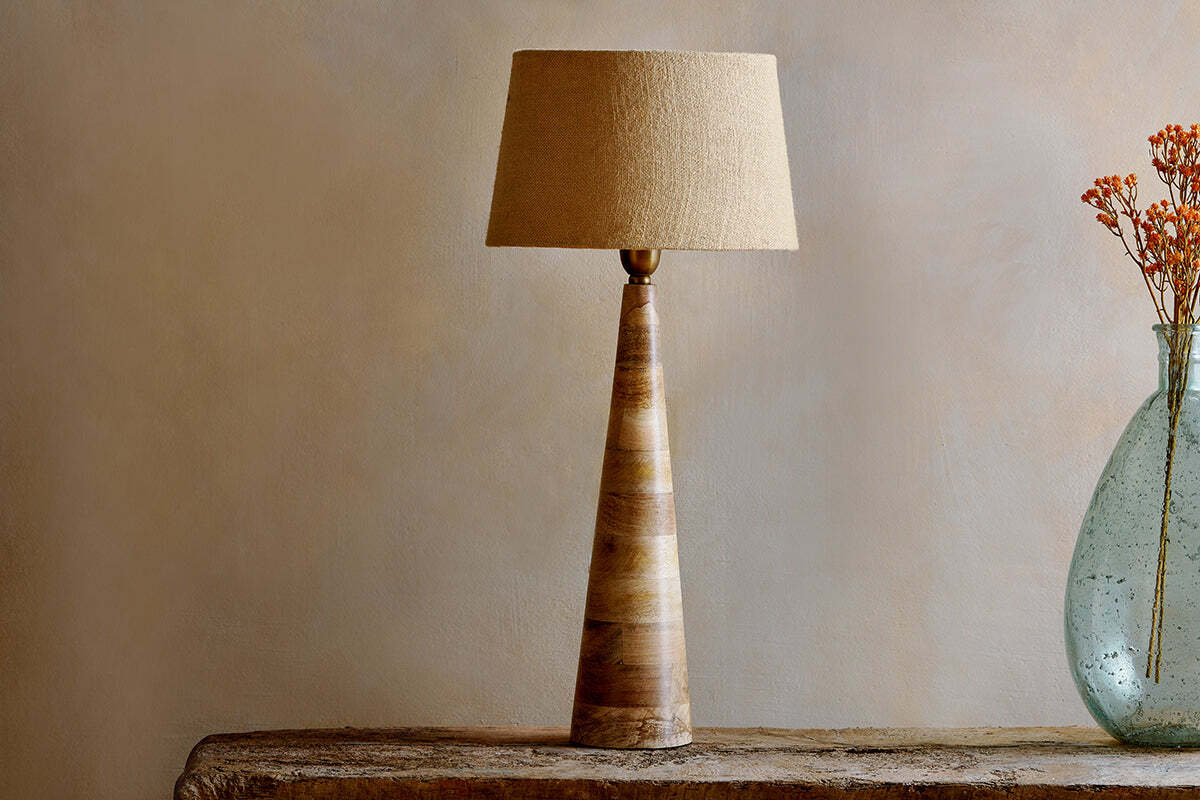 Chameli Mango Wood Table Lamp Base - Natural