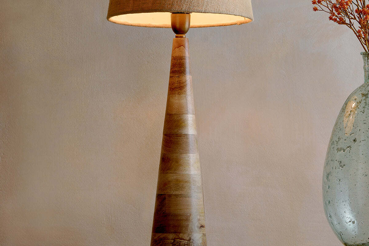 Chameli Mango Wood Table Lamp Base - Natural