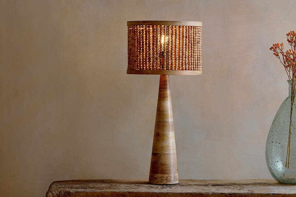 Chameli Mango Wood Table Lamp Base - Natural