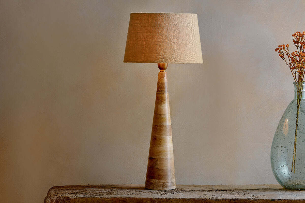 Chameli Mango Wood Table Lamp Base - Natural