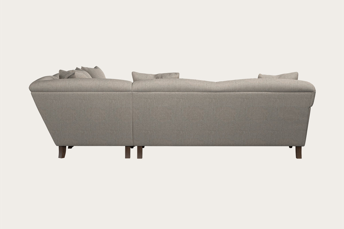 Deni Grand Left Hand Chaise Sofa - Recycled Cotton Lavender