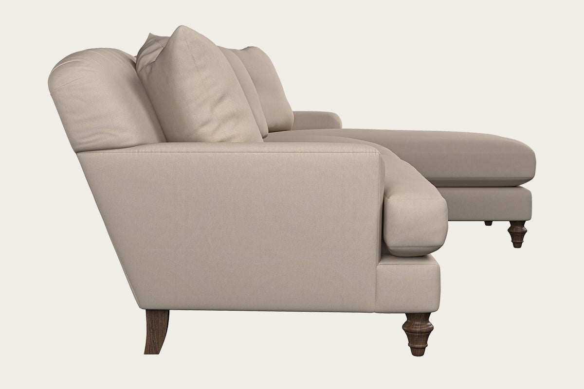 Deni Large Corner Sofa - Brera Linen Pebble