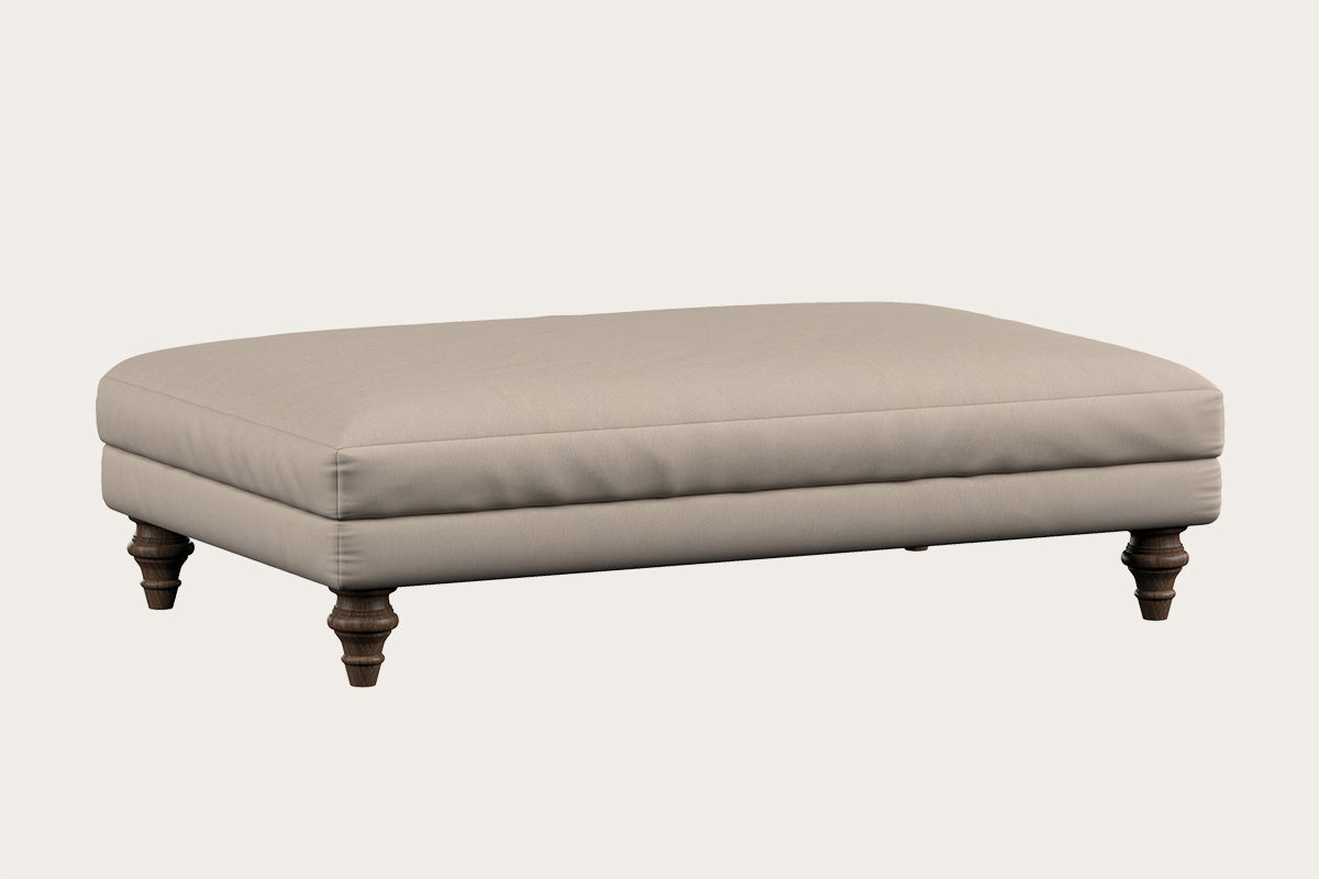 Deni Large Footstool - Recycled Cotton Natural
