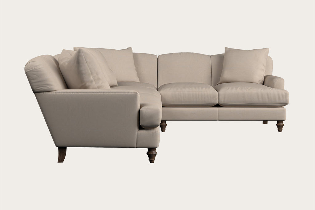 Deni Large Left Hand Chaise Sofa - Brera Linen Chestnut