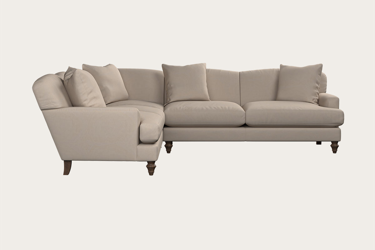 Deni Large Left Hand Chaise Sofa - Brera Linen Espresso