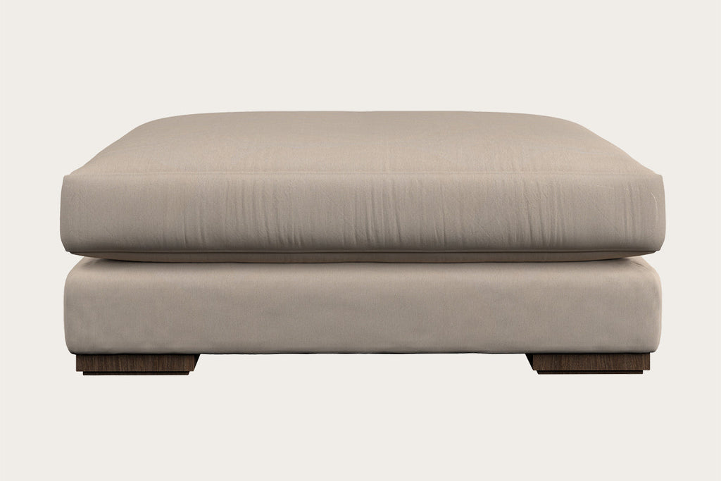 Guddu Grand Footstool - Recycled Cotton Natural