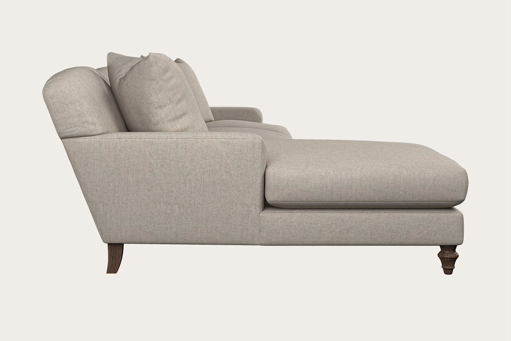 Deni Large Left Hand Chaise Sofa - Brera Linen Natural