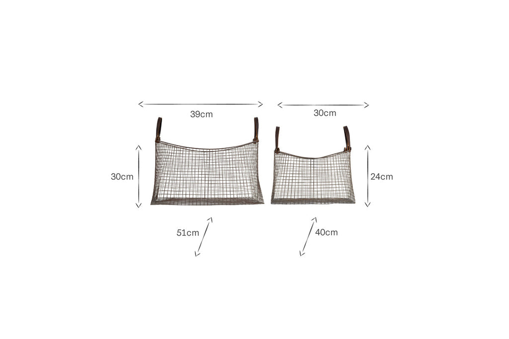 Adah Iron Baskets - Brown (Set of 2)