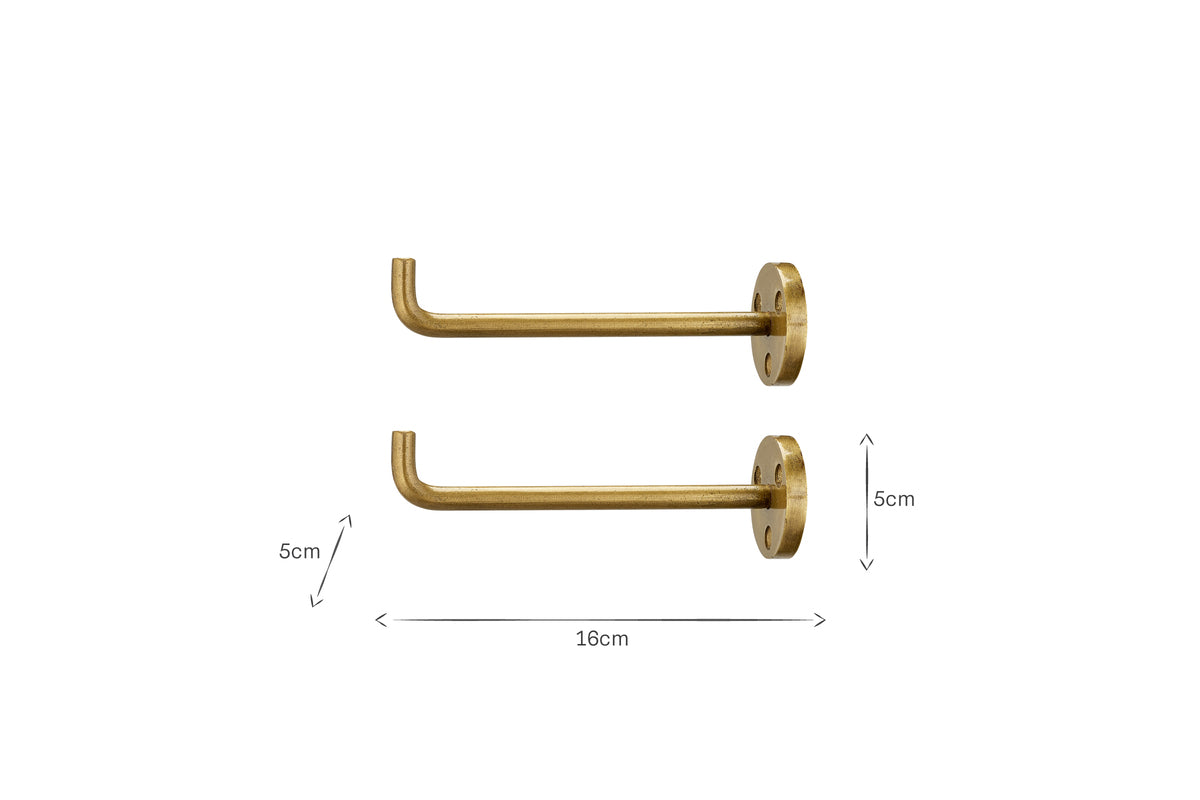 Aniko Iron Hook - Brass (Set of 2)