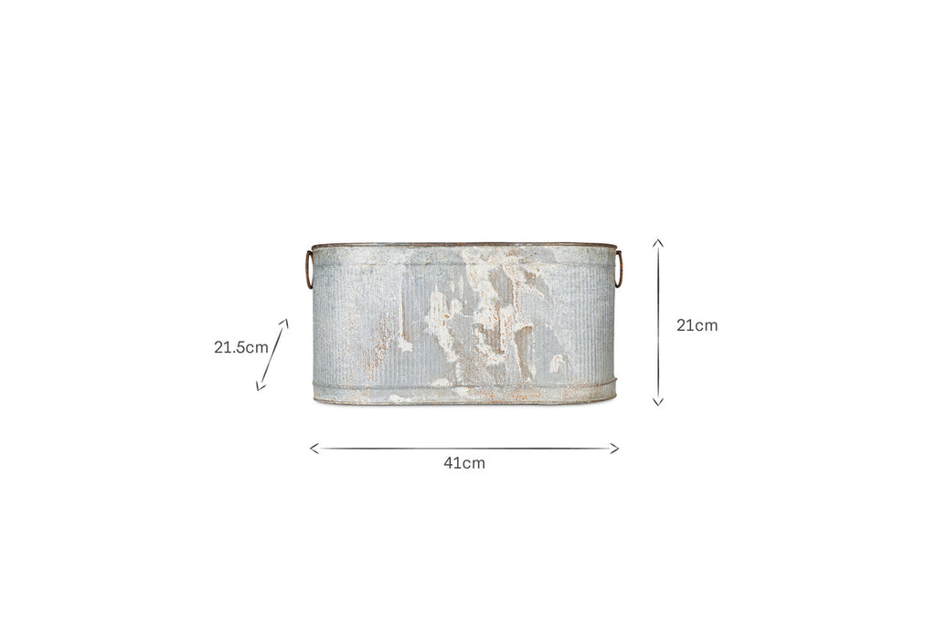 Akasa Trough Planter - Zinc