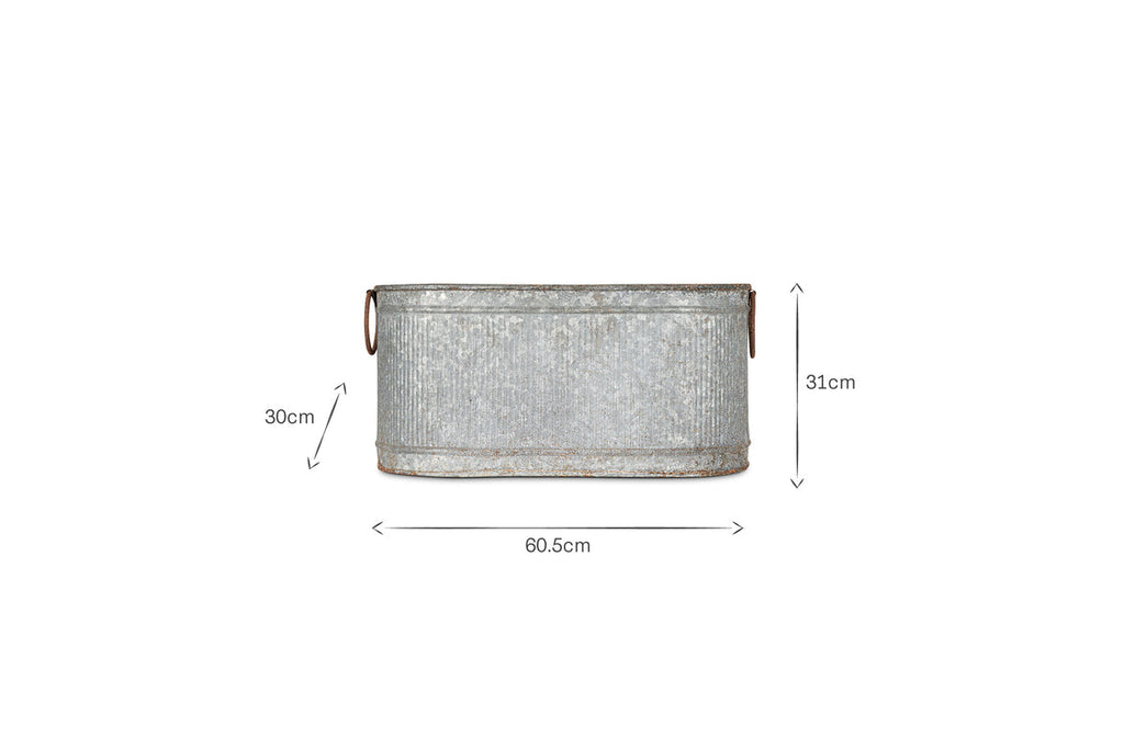 Akasa Trough Planter - Zinc