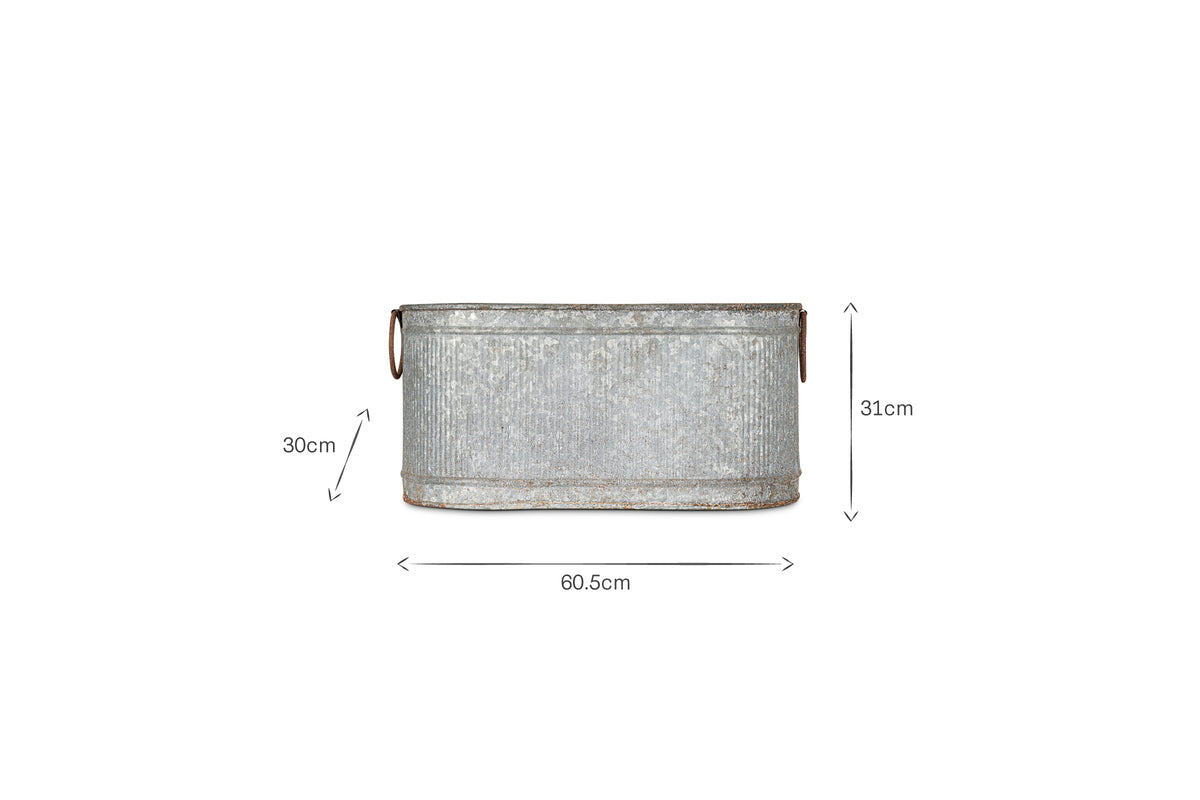 Akasa Trough Planter - Zinc