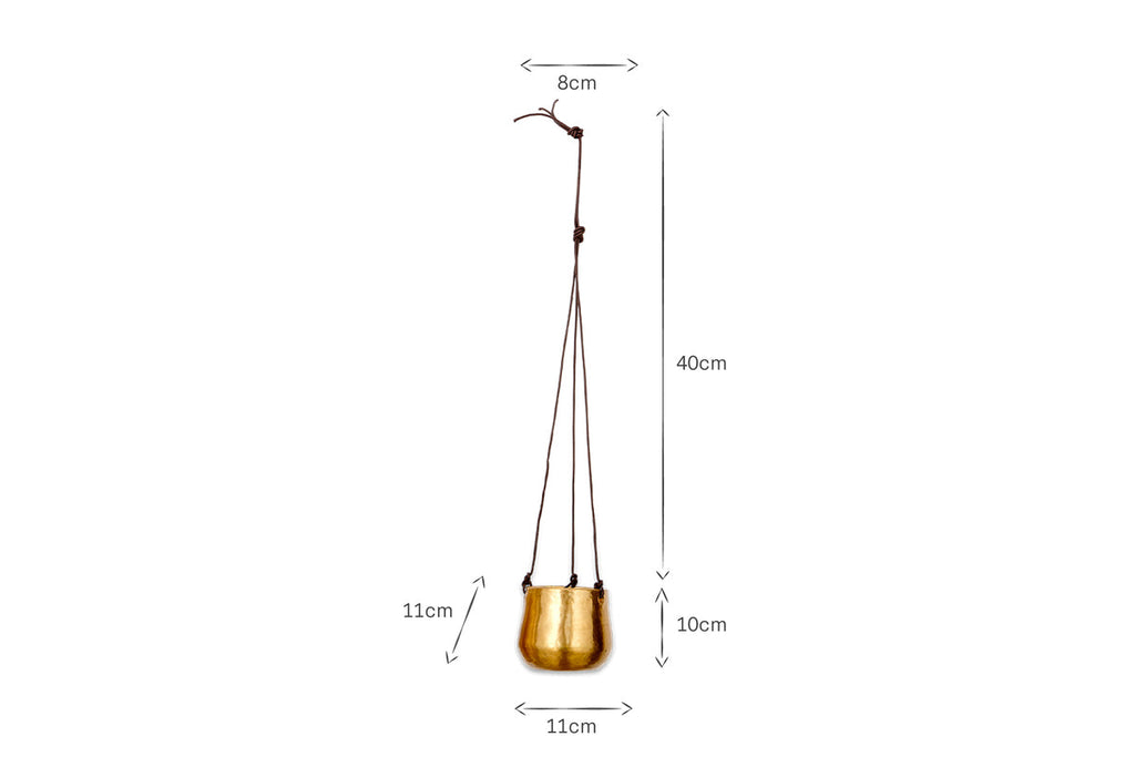 Atsu Brass Hanging Planter