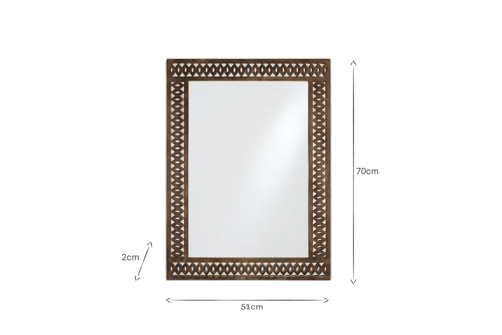Bahula Decorative Outdoor Mirror - Rust