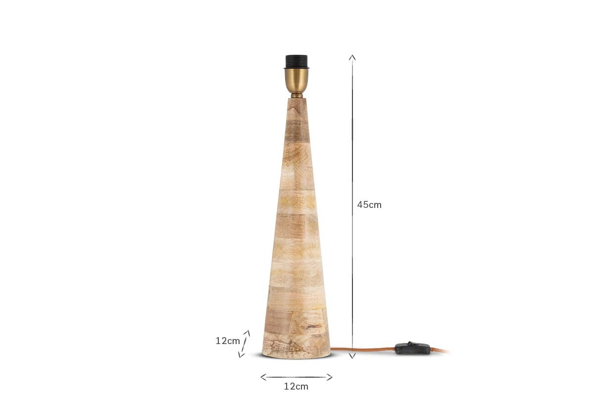 Chameli Mango Wood Table Lamp Base - Natural