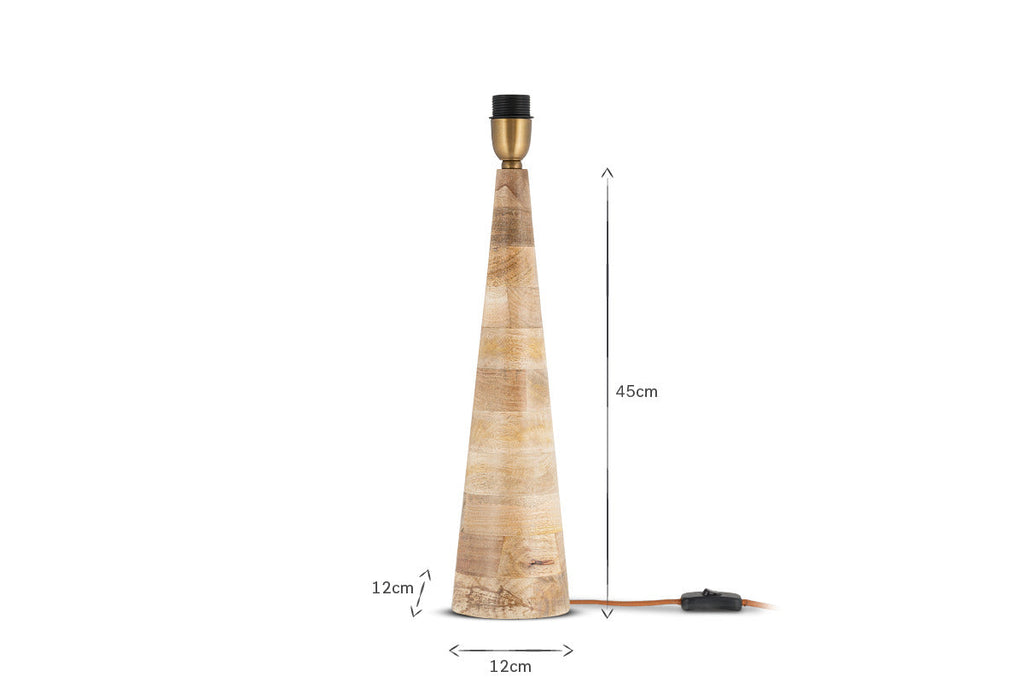 Chameli Mango Wood Table Lamp Base - Natural
