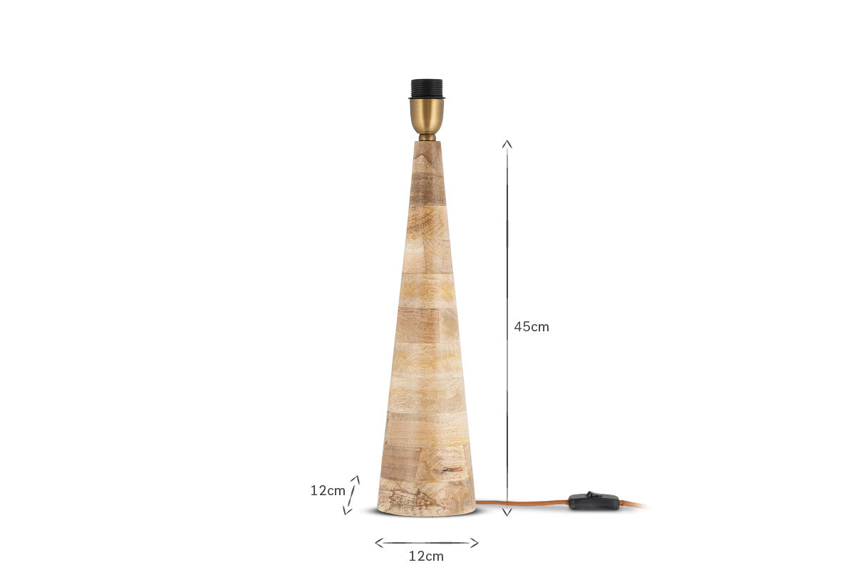 Chameli Mango Wood Table Lamp Base - Natural