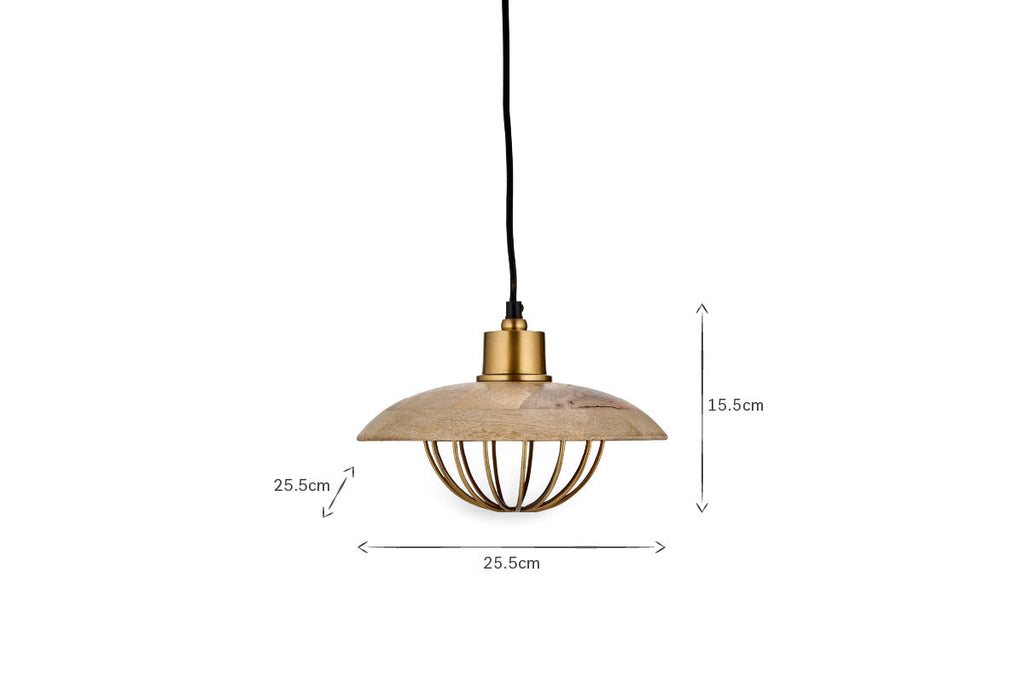 Chakai Wood & Metal Pendant - Small