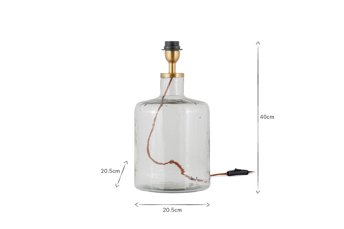 Edina Recycled Glass Table Lamp Base - Clear - Small