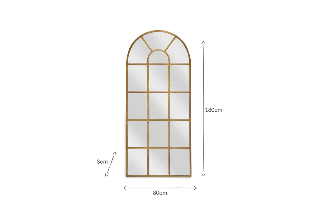 Imoma Iron Full Length Arch Mirror - Brass