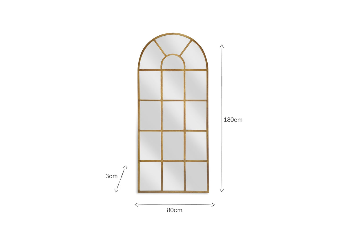 Imoma Iron Full Length Arch Mirror - Brass