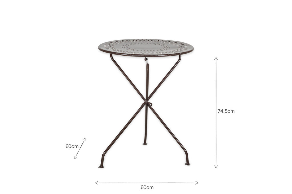 Jeavika Iron Outdoor Bistro Table - Black